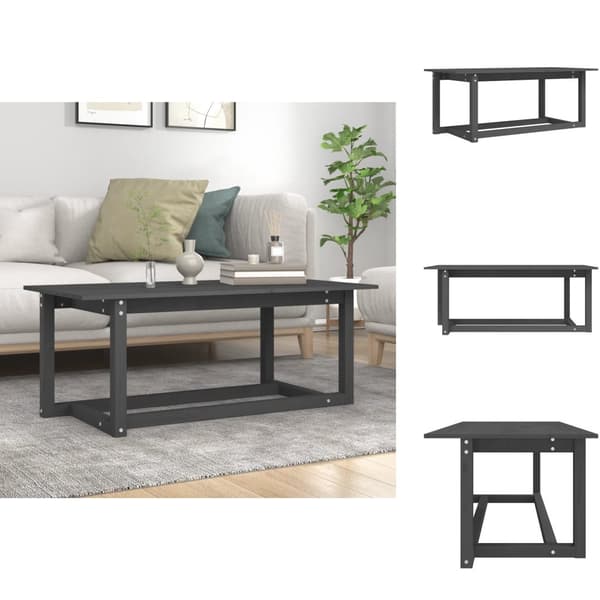 Sofaborde - Living sofabord 110x55x45 cm massivt fyrretræ grå