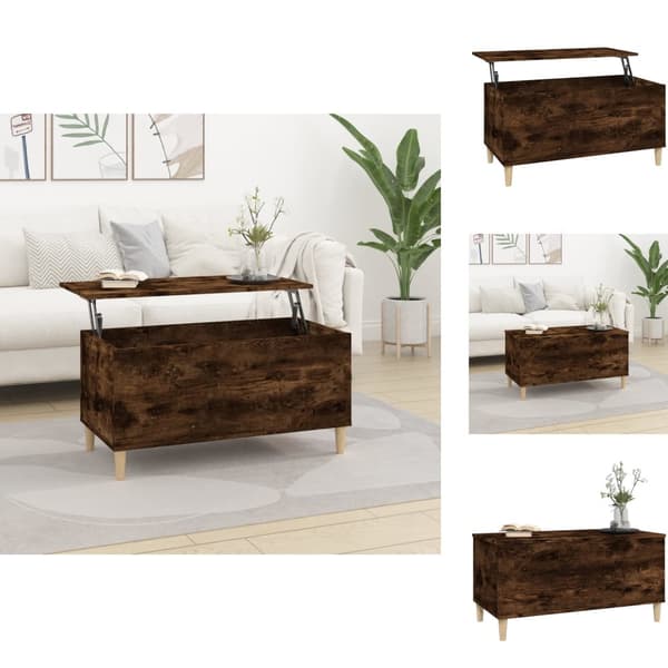 Sofaborde - Living sofabord 90x44,5x45 cm konstrueret træ røget egetræsfarve