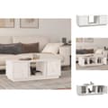 Miniatyrbild 1 av 10: Soffbord - Living Soffbord vit 110x50x40 cm massiv furu