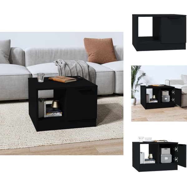 Soffbord - Living Soffbord svart 50x50x36 cm konstruerat trä