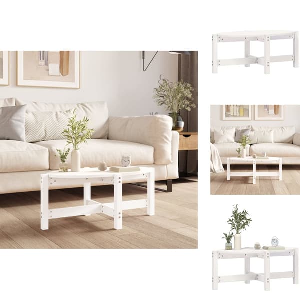 Soffbord - Living Soffbord vit 87x48x35 cm massiv furu