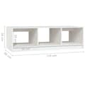 Miniatyrbillede 9 af 9: Sofaborde - Living sofabord 110x50x34 cm massivt fyrretræ hvid
