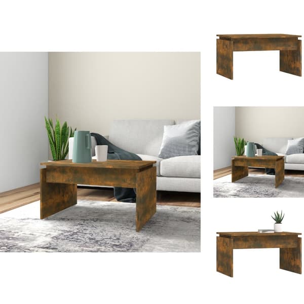 Sofaborde - Living sofabord 68x50x38 cm konstrueret træ røget egetræsfarve
