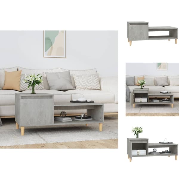 Sofaborde - Living sofabord 100x50x45 cm konstrueret træ betongrå