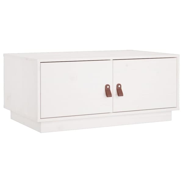 Sofaborde - Living sofabord 80x50x35 cm massivt fyrretræ hvid
