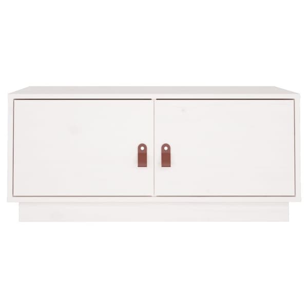 Sofaborde - Living sofabord 80x50x35 cm massivt fyrretræ hvid