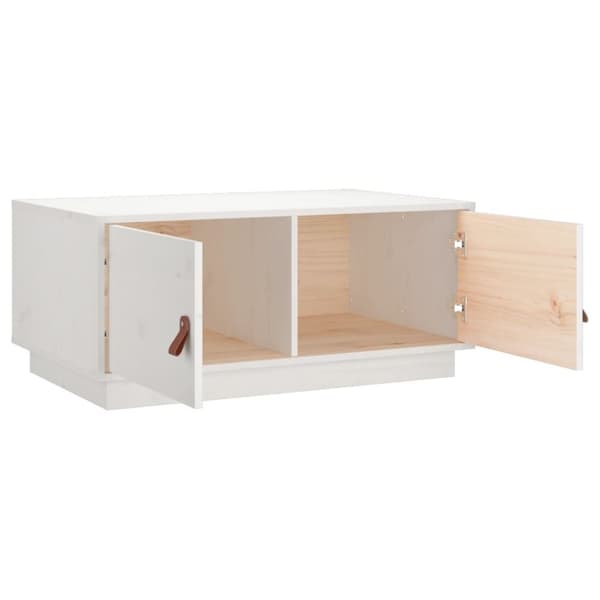 Sofaborde - Living sofabord 80x50x35 cm massivt fyrretræ hvid