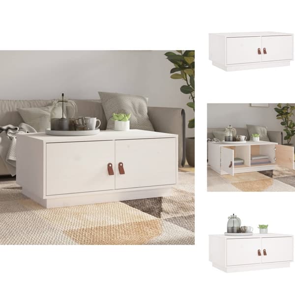 Sofaborde - Living sofabord 80x50x35 cm massivt fyrretræ hvid