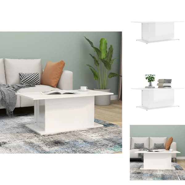 Sofaborde - Living sofabord 102x55,5x40 cm spånplade hvid højglans