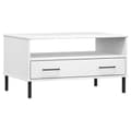 Miniatyrbillede 3 af 9: Sofaborde - Living sofabord med metalben OSLO 85x50x45 cm massivt træ hvid