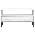 Miniatyrbillede 5 af 9: Sofaborde - Living sofabord med metalben OSLO 85x50x45 cm massivt træ hvid