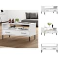 Miniatyrbillede 1 af 9: Sofaborde - Living sofabord med metalben OSLO 85x50x45 cm massivt træ hvid