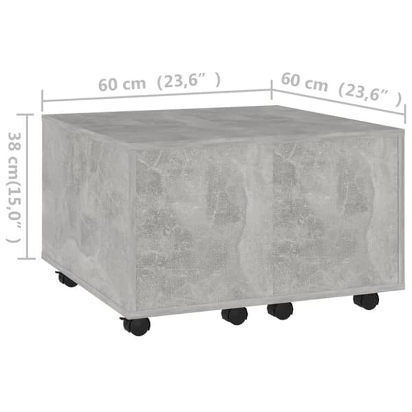 Soffbord - Living Soffbord betonggrå 60x60x38 cm spånskiva