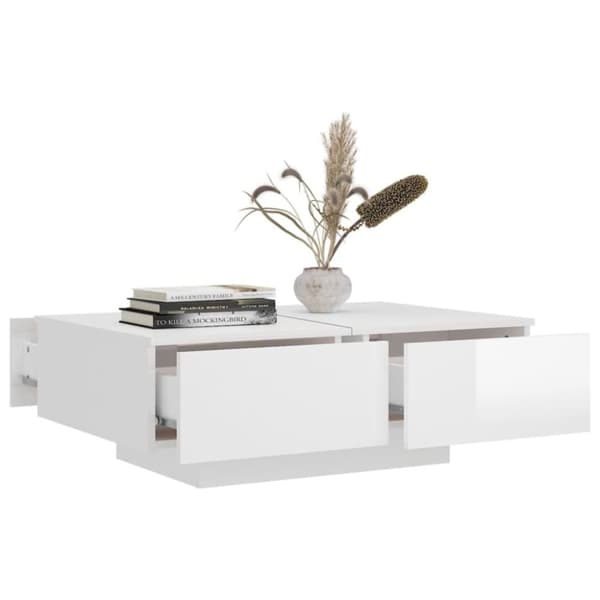 Soffbord - Living Soffbord vit högglans 90x60x31 cm spånskiva