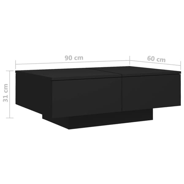 Sofaborde - Living sofabord 90x60x31 cm konstrueret træ sort