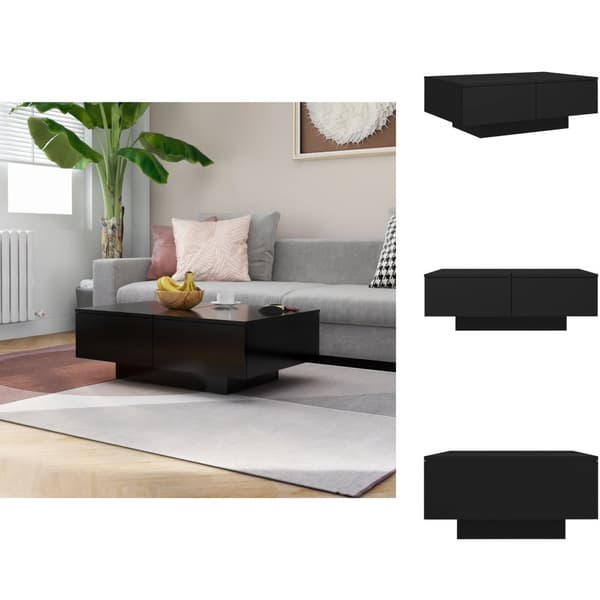 Sofaborde - Living sofabord 90x60x31 cm konstrueret træ sort