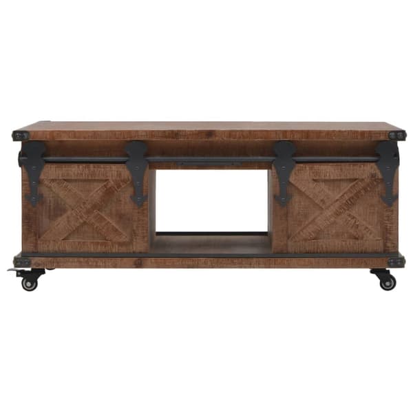 Sofaborde - Living sofabord i massivt grantræ 91 x 51 x 38 cm brun