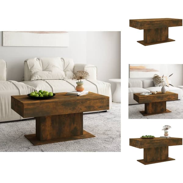 Sofaborde - Living sofabord 96x50x45 cm konstrueret træ røget egetræsfarve