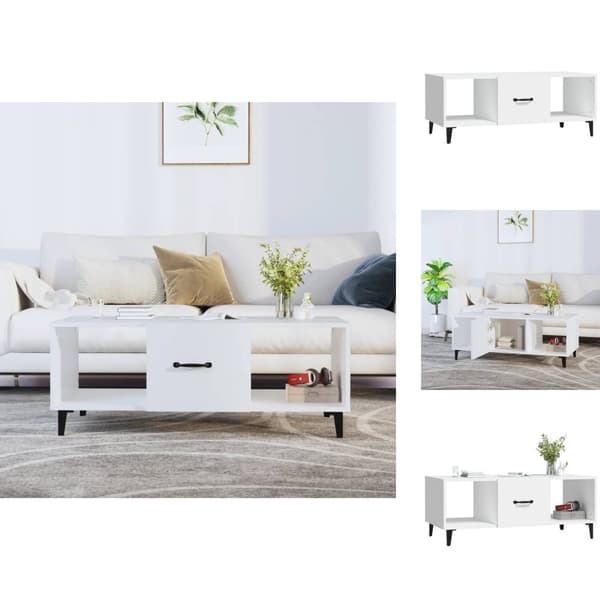 Sofaborde - Living sofabord 102x50x40 cm konstrueret træ hvid