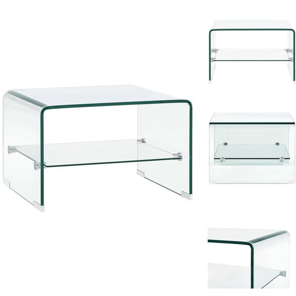 Sofaborde - Living sofabord 50 x 45 x 33 cm hærdet glas transparent