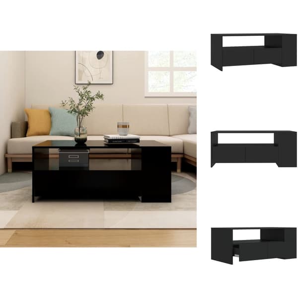 Soffbord - Living Soffbord svart 102x55x42 cm konstruerat trä