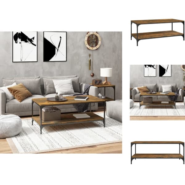 Soffbord - Living Soffbord rökfärgad ek 100x50x40 cm konstruerat trä