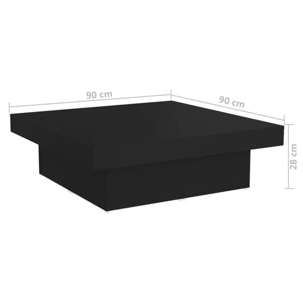 Sofaborde - Living sofabord 90x90x28 cm spånplade sort
