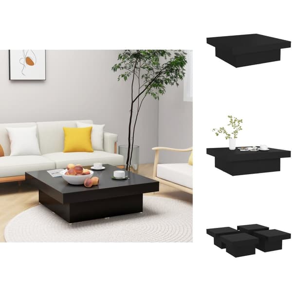 Sofaborde - Living sofabord 90x90x28 cm spånplade sort