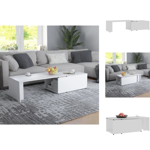 Soffbord - Living Soffbord vit 150x50x35 cm konstruerat trä