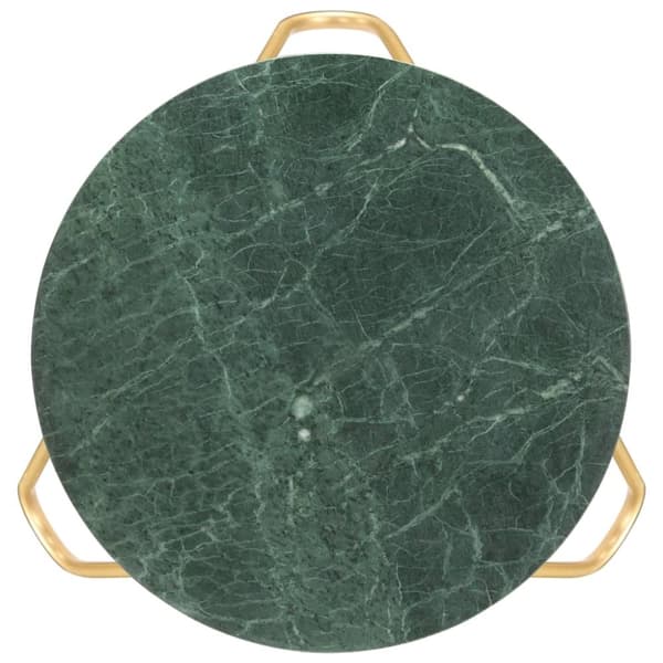 Sofaborde - Living sofabord ægte sten med marmortekstur 65x65x42 cm grøn
