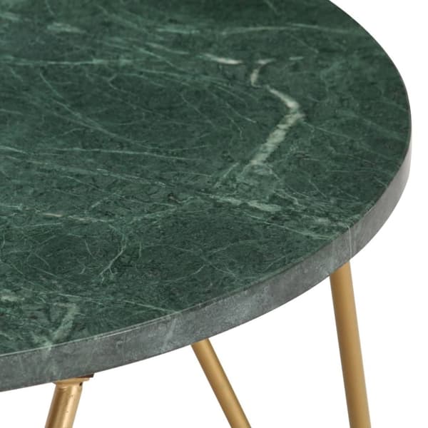 Sofaborde - Living sofabord ægte sten med marmortekstur 65x65x42 cm grøn