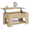 Miniatyrbillede 5 af 9: Sofaborde - Living sofabord 79x49x41 cm konstrueret træ sonoma-eg