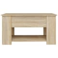 Miniatyrbillede 7 af 9: Sofaborde - Living sofabord 79x49x41 cm konstrueret træ sonoma-eg
