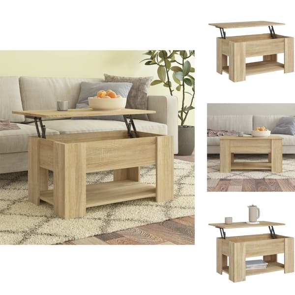 Sofaborde - Living sofabord 79x49x41 cm konstrueret træ sonoma-eg