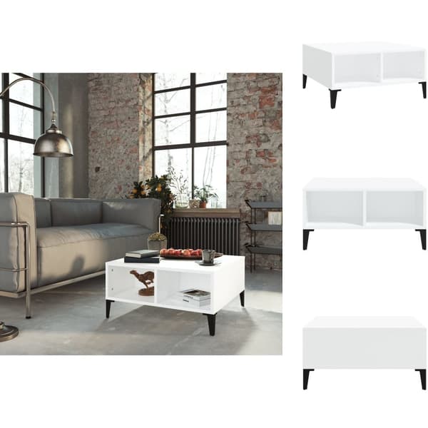 Soffbord - Living Soffbord vit 60x60x30 cm spånskiva