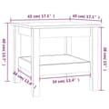 Miniatyrbillede 8 af 8: Sofaborde - Living sofabord 45x45x40 cm massivt fyrretræ hvid