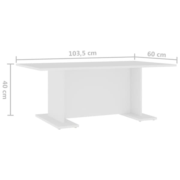 Sofaborde - Living sofabord 103,5x60x40 cm spånplade hvid