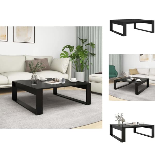 Sofaborde - Living sofabord 100x100x35 cm konstrueret træ sort