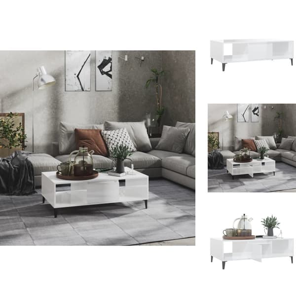 Soffbord - Living Soffbord vit högglans 103,5x60x35 cm spånskiva