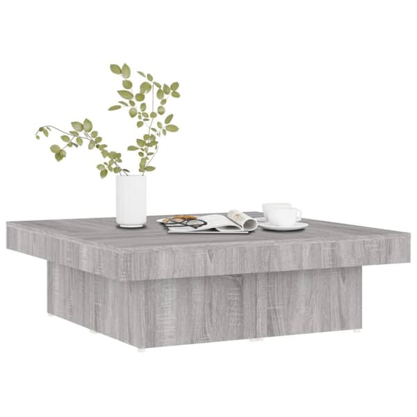 Soffbord - Living Soffbord grå sonoma 90x90x28 cm konstruerat trä