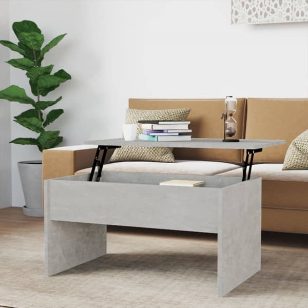 Soffbord - Living Soffbord betonggrå 80x50,5x41,5 cm konstruerat trä
