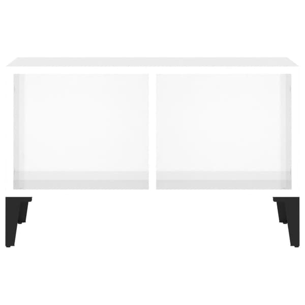 Sofaborde - Living sofabord 60x50x36,5 cm konstrueret træ hvid højglans