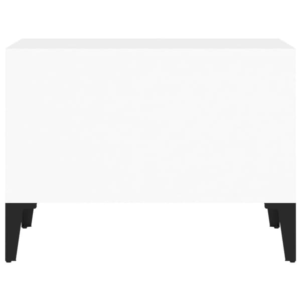 Sofaborde - Living sofabord 60x50x36,5 cm konstrueret træ hvid højglans