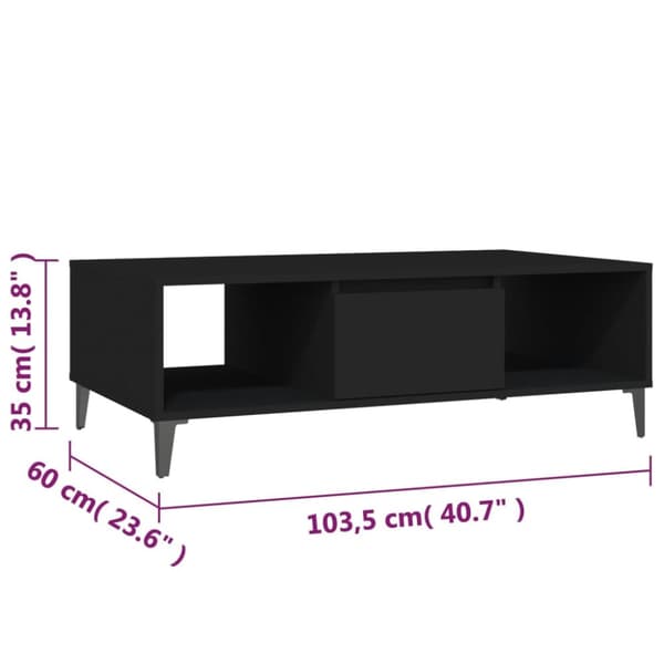 Soffbord - Living Soffbord svart 103,5x60x35 cm spånskiva