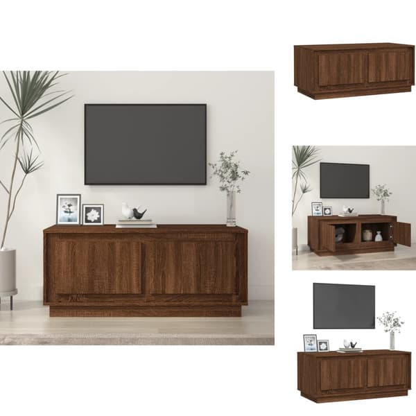 Sofaborde - Living sofabord 102x50x44 cm konstrueret træ brun egetræsfarve