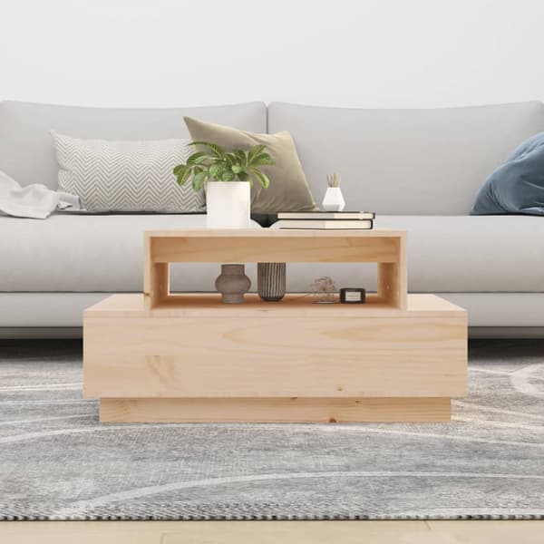 Sofaborde - Living sofabord 80x55x40,5 cm massivt fyrretræ