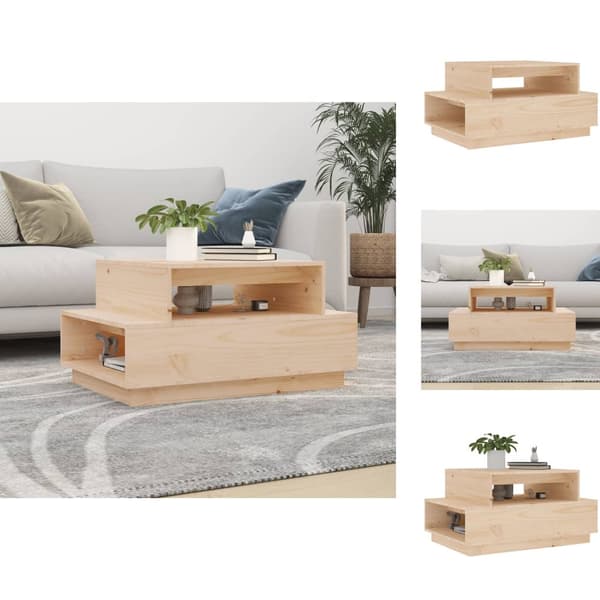 Sofaborde - Living sofabord 80x55x40,5 cm massivt fyrretræ