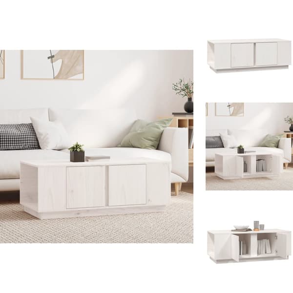 Sofaborde - Living sofabord 110x50x40 cm massivt fyrretræ hvid