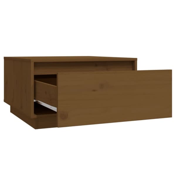 Sofaborde - Living sofabord 55x56x32 cm massivt fyrretræ gyldenbrun
