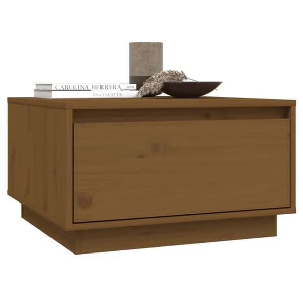 Sofaborde - Living sofabord 55x56x32 cm massivt fyrretræ gyldenbrun